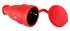 Volsten Sb1-MZ Red, Каучуковая розетка IP54 Красная (1 гнездо,разборная,земля, Модель РА16-005)