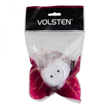 Тройник Volsten "Шар", белый, 6А, 1300Вт