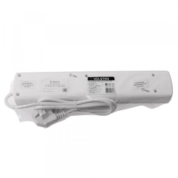 Фильтр сетевой Volsten Spi 5x1.5-Z, 5 гнезд, 1.5 м, 10А, 2200Вт