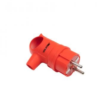 Вилка Volsten S2-PZ Red угловая с кольцом каучук. красн. с/з 16A IP44 