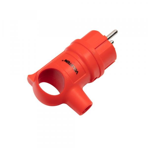 Вилка Volsten S2-PZ Red угловая с кольцом каучук. красн. с/з 16A IP44 