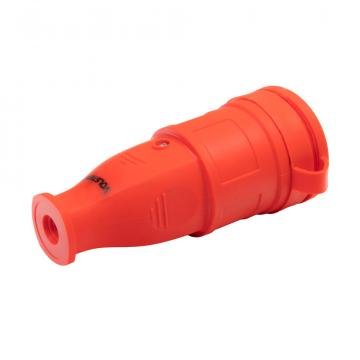 Розетка Volsten S1-MZ Red перенос. каучук. с защит. крышкой 1 местн. красн. с/з IP44 