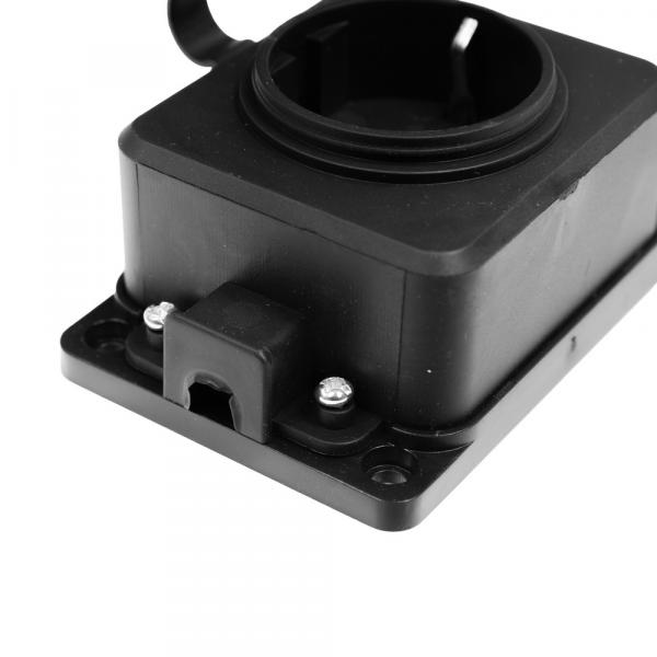 Колодка Volsten S1-M1Z Black штепс. с защит. крышкой каучук. 1 местн. чёрн. с/з IP44  