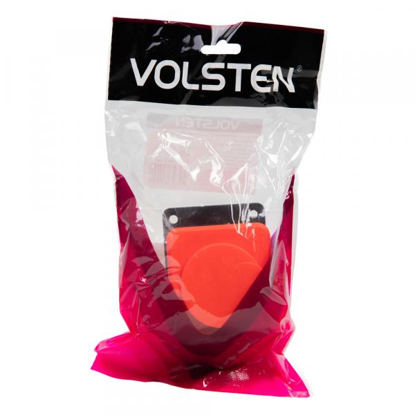 Колодка Volsten S1-M1Z Red штепс. с защит. крышкой каучук. 1 местн. красн. с/з IP44