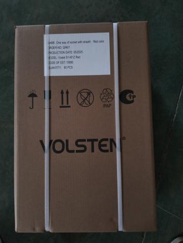 Колодка Volsten S1-M1Z Red штепс. с защит. крышкой каучук. 1 местн. красн. с/з IP44