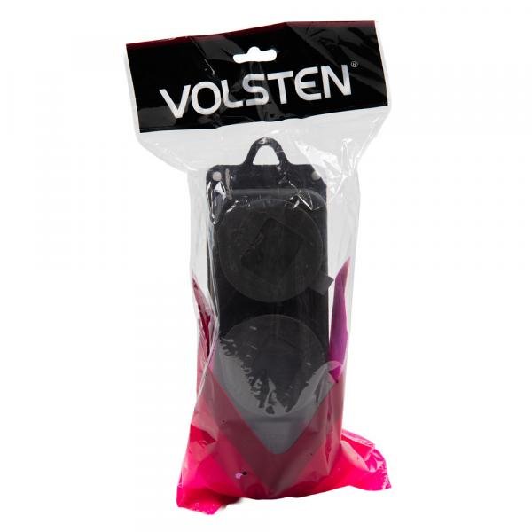 Колодка Volsten S1-M2Z Black штепс. с защит. крышкой каучук. 2-х местн. чёрн. с/з IP44