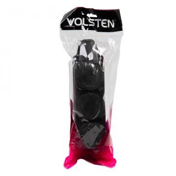 Колодка Volsten S1-M3Z Black штепс. с защит. крышкой каучук. 3-х мест. чёрн. с/з IP44