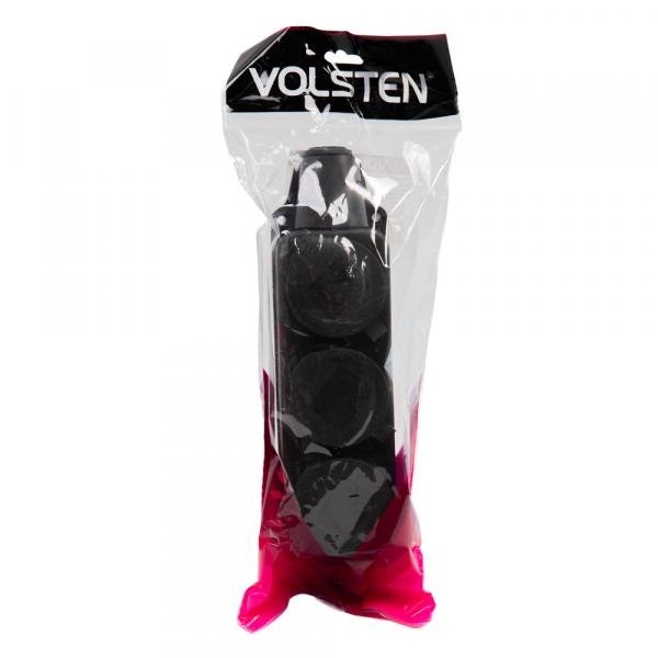 Колодка Volsten S1-M3Z Black штепс. с защит. крышкой каучук. 3-х мест. чёрн. с/з IP44