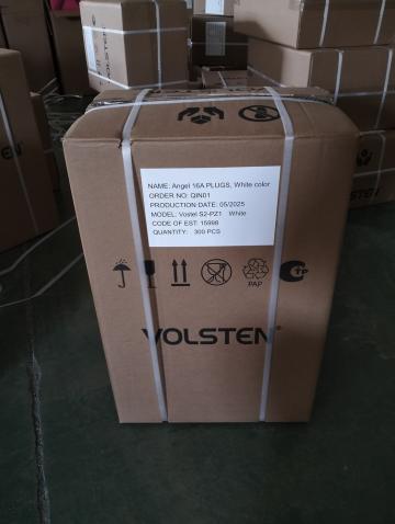  Вилка Volsten S2-PZ1 White угловая белая с заземляющим контактом 16А