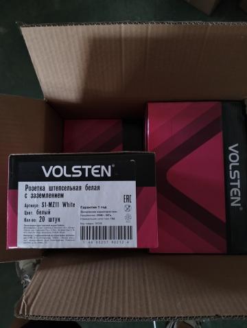 Розетка штепсельная Volsten S1-MZ11 White белая с заземляющим контактом 16А 